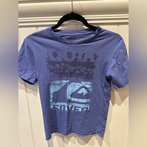 QUIKSILVER Boys Size Medium Blue Black & White  Short Sleeve Tee Shirt